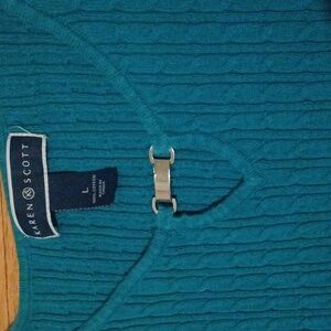 Karen Scott L Sweater large teal Women